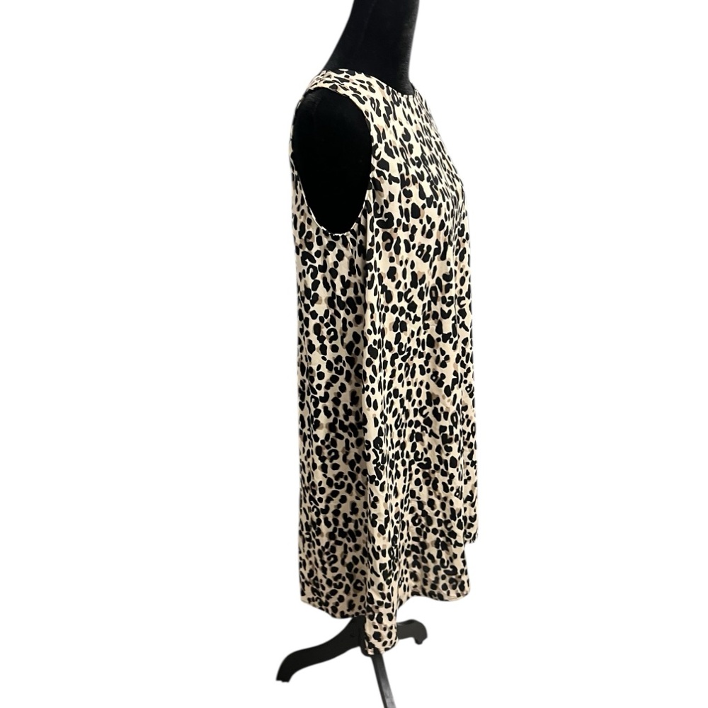 Halogen Leopard Print Dress M Beige Black - Picture 2 of 6